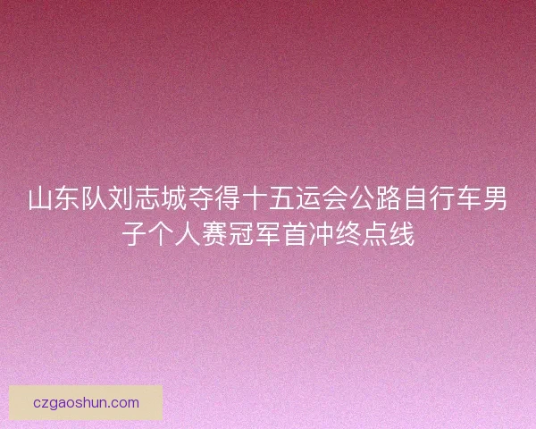 山东队刘志城夺得十五运会公路自行车男子个人赛冠军首冲终点线